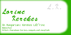 lorinc kerekes business card